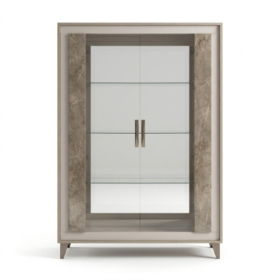 Sideboard Luxury Display Cabinet Glass Cupboard Modern Style Italian Furniture