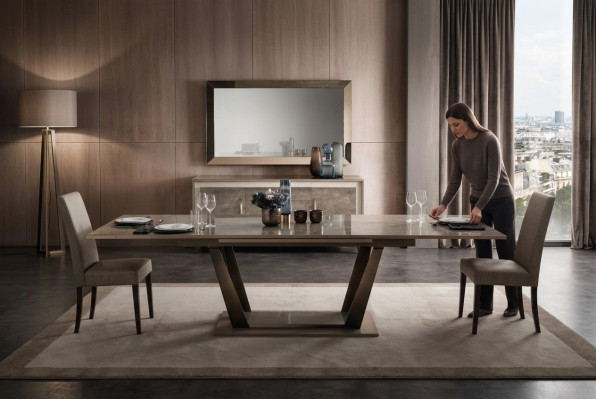 Dining table set for dining room and living room, wood design tables, 200x102/294cm