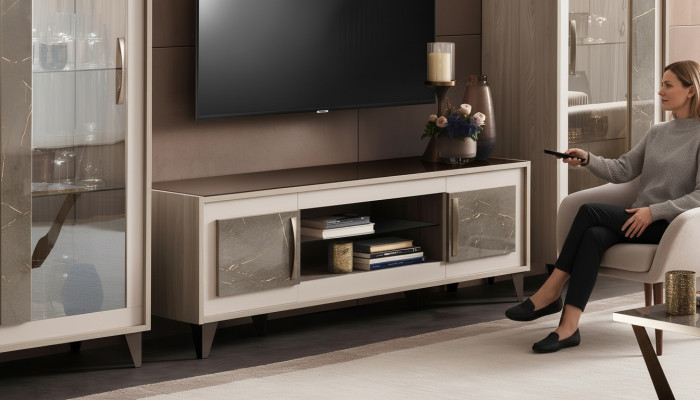 Designer TV cabinet sideboard side lowboard cupboard living room shelf luxury