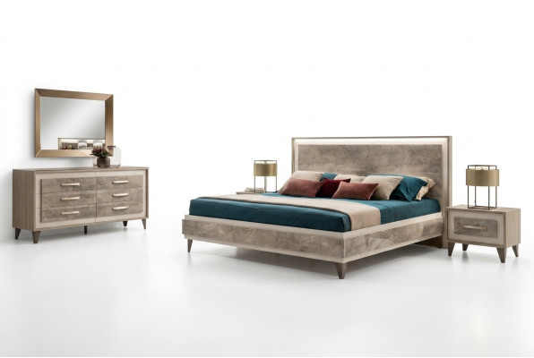 Bedroom sets bed 2x nightstand dresser mirror arredoclassic 5-piece set