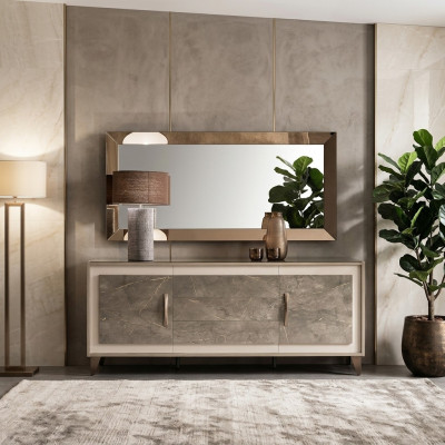 Buffet Sideboard Chest of drawers Mirror 2-piece Chests of drawers Wood Furniture Sideboard arredoclassic