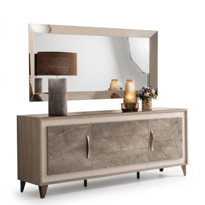 Buffet Sideboard Chest of drawers Mirror 2-piece Chests of drawers Wood Furniture Sideboard arredoclassic