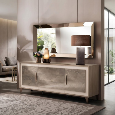 arredoclassic Dresser Sideboard Low Board Cabinet Living Room Shelf Luxury