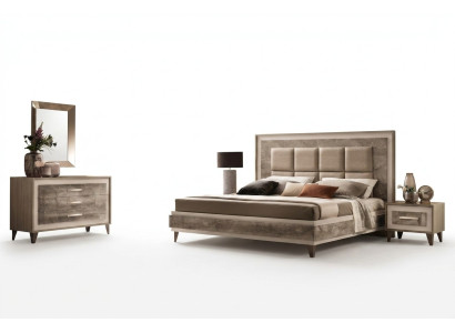 Modern bedroom set bed nightstand dresser mirror new 4-piece arredoclassic
