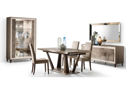 Dining Room Set Suite Dining Table Display Cabinet Sideboard Mirror 4-piece Set arredoclassic