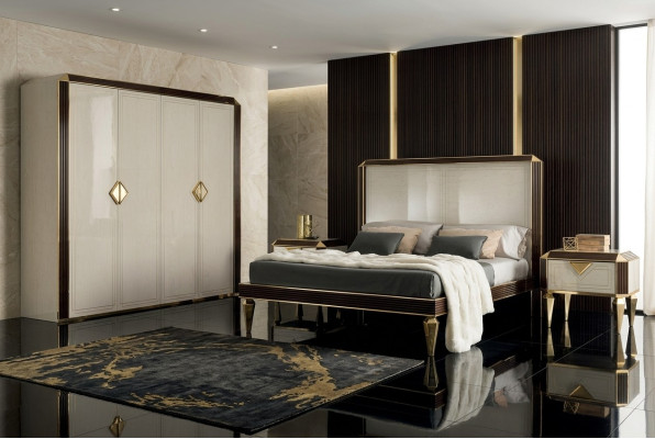 Bed 2x Nightstand 3-piece Bedroom Luxury Beds 180x200 Room arredoclassic