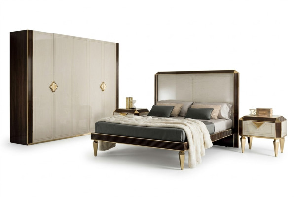 Bed 2x Nightstand 3-piece Bedroom Luxury Beds 180x200 Room arredoclassic