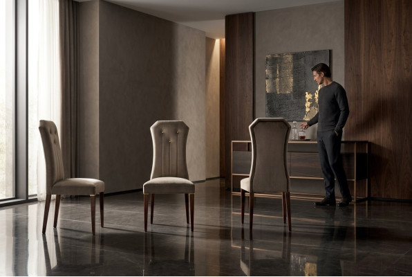 Armchair Chair 1x Dining Room Television Lounge Textile Seat Upholstered Chair arredoclassic