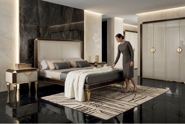 Bed Beds Hotel Luxury Designer Double Marriage Bedroom Beige arredoclassic