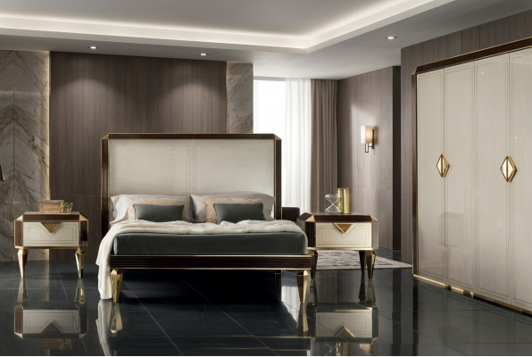 Bed Beds Hotel Luxury Designer Double Marriage Bedroom Beige arredoclassic