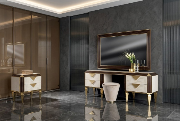 Makeup table mirror + stool dressing table dressing table cosmetics arredoclassic