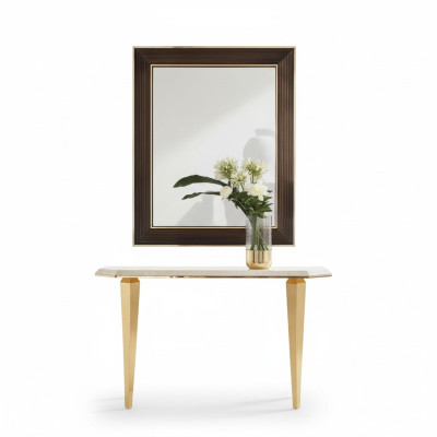 Wood Italian furniture console table mirror sideboard 2-piece set arredoclassic