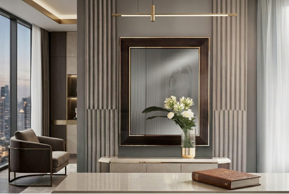 Wall mirror wood frame mirror furniture arredoclassic 100x120cm wood frame wall