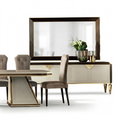 Designer dresser side low board cabinet living room wood luxury shelf sideboard