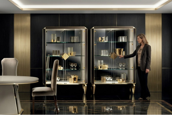 Designer Italian chic wood furniture modern style cabinet display case living room