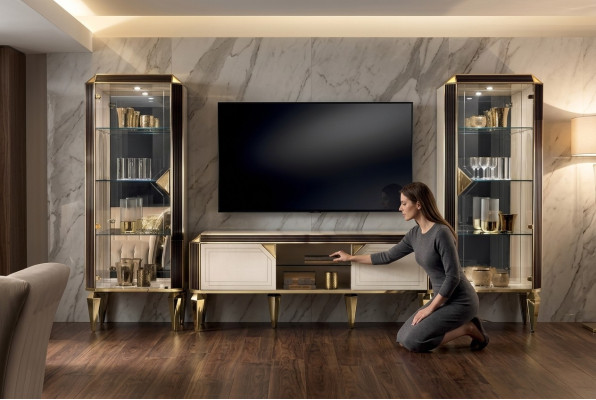 Designer RTV TV sideboard cabinet side low cupboard shelf luxury living room board