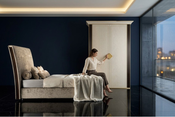 Complete bed bedroom wardrobe set beds wardrobe arredoclassic 2-piece