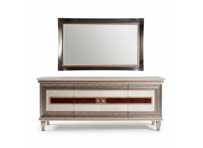 Sideboard with mirror wooden furniture sideboard luxury furniture 2-piece set arredoclassic