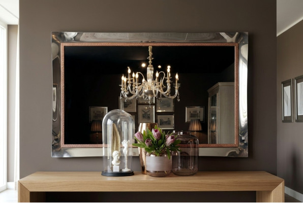 Classic Designer Mirror Wall Mirror Baroque Rococo 100x110cm Wood Frame New