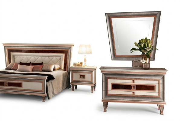Elegant style furniture bedroom dresser cabinet classic sideboard with mirror