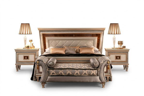 Designer bed upholstered bed 180x200 marital bed double bed arredoclassic furniture