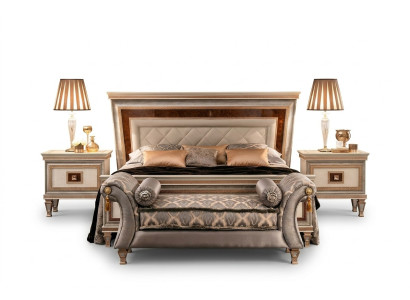 Designer bed upholstered bed 180x200 marital bed double bed arredoclassic furniture