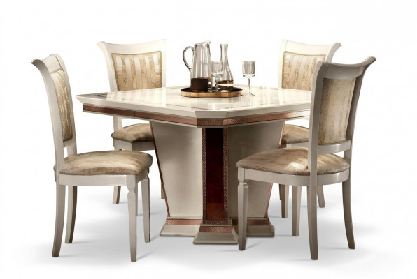 Complete set dining table 4x chairs dining room set dining group wood table tables 5-piece