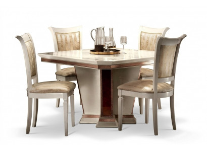 Complete set dining table 4x chairs dining room set dining group wood table tables 5-piece