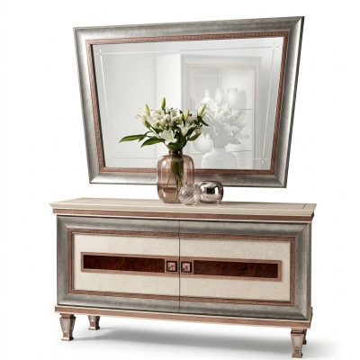 Console table, sideboard with mirror luxury furniture set console 2-piece. Made in Italy