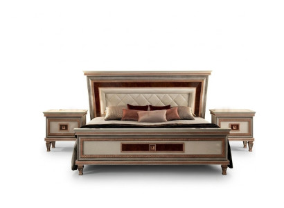 Luxury bedroom furniture bed 2x nightstand set beds hotel Arredoclassic 3-piece set.
