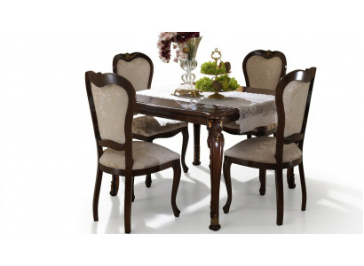 Design 4x chairs armchair set chair group dining room ensemble wood arredoclassic