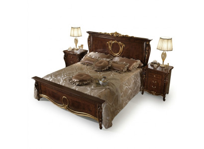 Bed 2x Nightstand 3-piece Bedroom Set Design Modern Luxury Classic Furniture