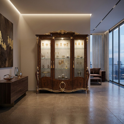 Luxury display cabinet living room furniture cabinet glass vitrines designer cabinets sideboard