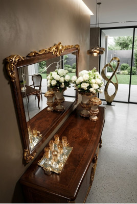 Classic Wall Mirror Wood Frame Mirror Furniture New 165x114 Glass Design Frame