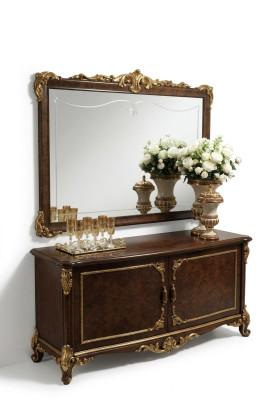 Classic Wall Mirror Wood Frame Mirror Furniture New 165x114 Glass Design Frame