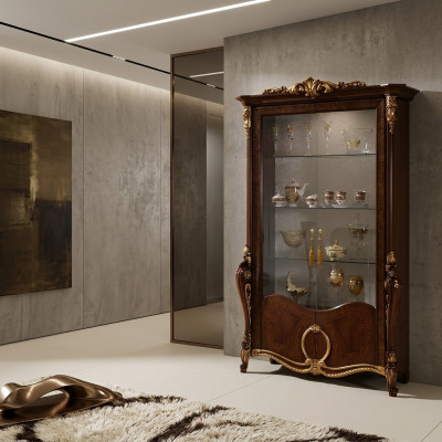 Living room furniture classic wooden glass display cabinet cupboard showcases new