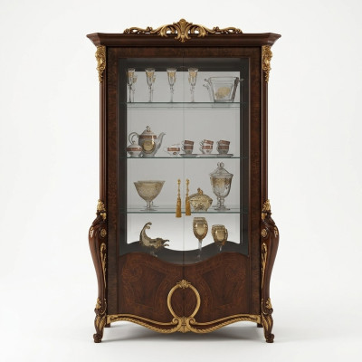 Living room furniture classic wooden glass display cabinet cupboard showcases new
