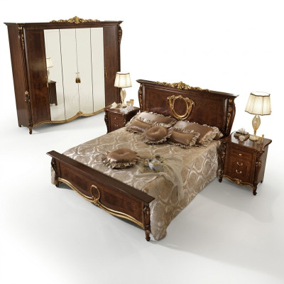 Bed Pillow Classic Double Bed 180x200cm Wood Hotel Beds Bedroom New