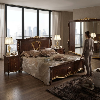 Classic Bedroom Set Bed 2x Nightstand Luxury Beds Furniture 3pc Wood New