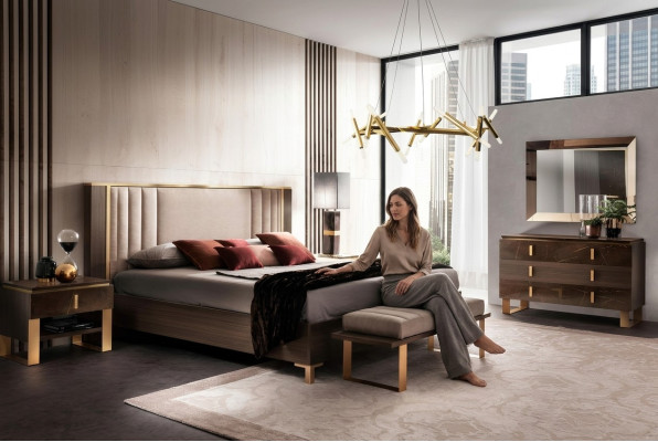 Design bedroom 6-piece complete set bed nightstand dresser Arredoclassic
