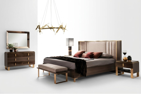 Luxury bedroom sets bed 2x nightstand classic design bed furniture 3-piece set