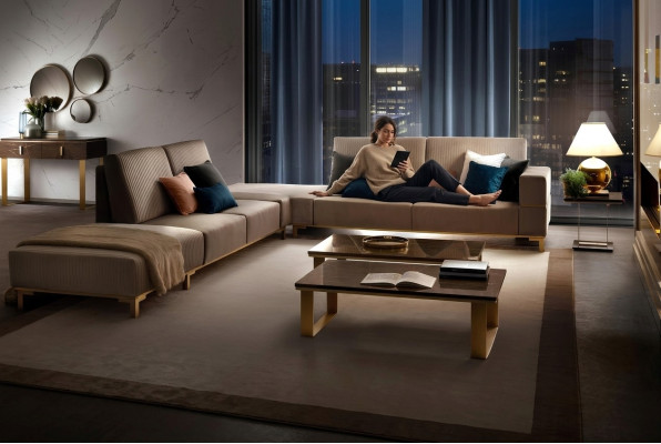 Luxury Furniture Corner Sofa L Shape Couch Design Upholstery Textile Sofas Wood Set