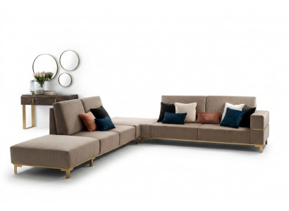 Luxury Furniture Corner Sofa L Shape Couch Design Upholstery Textile Sofas Wood Set