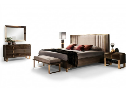 Bedroom set, 5-piece. Design modern luxury furniture, new bed, nightstand, dresser.