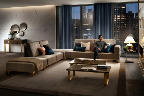 Corner sofa, sofa, couch, fabric sofa, living landscape, luxury furniture, L shape, coffee table 2-piece set