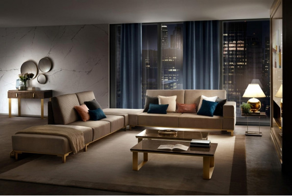 Corner sofa, sofa, couch, fabric sofa, living landscape, luxury furniture, L shape, coffee table 2-piece set