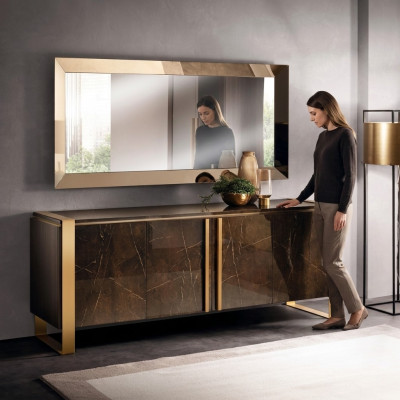 Console table sideboard with mirror luxury class furniture set console 2-piece wood new