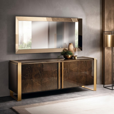Console table sideboard with mirror luxury class furniture set console 2-piece wood new