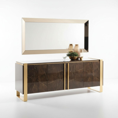 Console table sideboard with mirror luxury class furniture set console 2-piece wood new