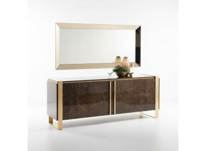 Console table sideboard with mirror luxury class furniture set console 2-piece wood new